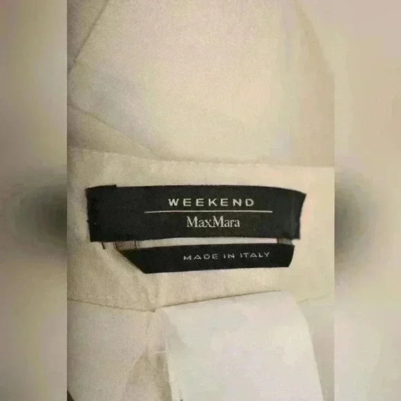 WEEKEND MAX MARA Ivory White  Pleated Silk Knee Length Skirt 8US Medium Italy - Picture 7 of 10